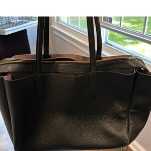 Marc Jacobs Black Leather Handbag with Gold Accents